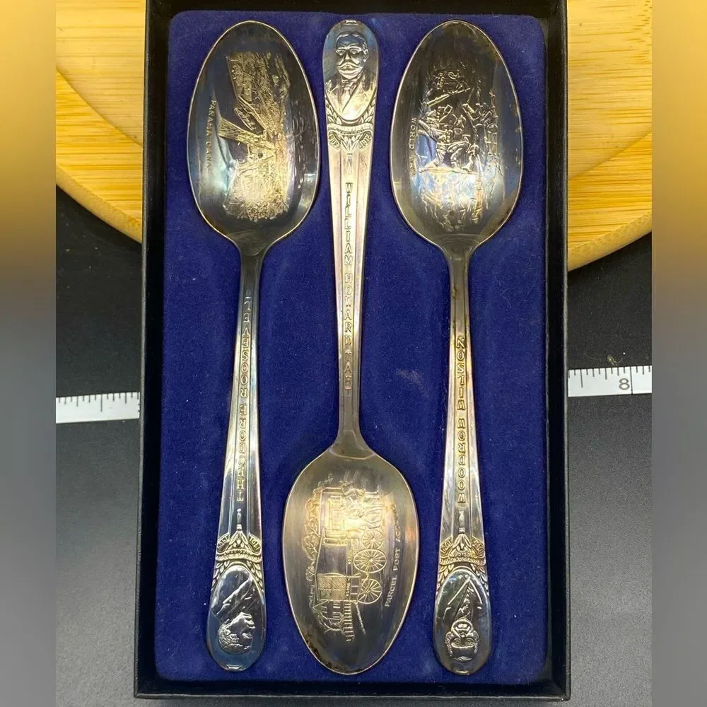 Vintage Silver Plated WM Rogers Presidential Commemorative Spoon Set NIOB